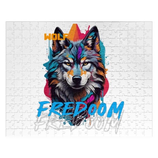 Incredible wolf face street Jigsaw Puzzles