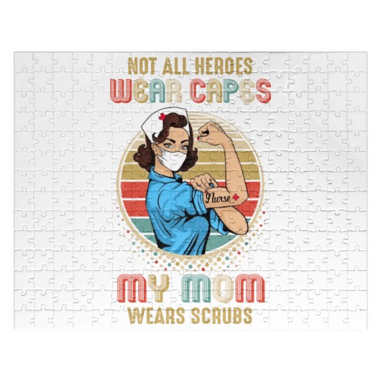 Not All Heroes Wear Capes My Mom Wears Scrubs Jigsaw Puzzles