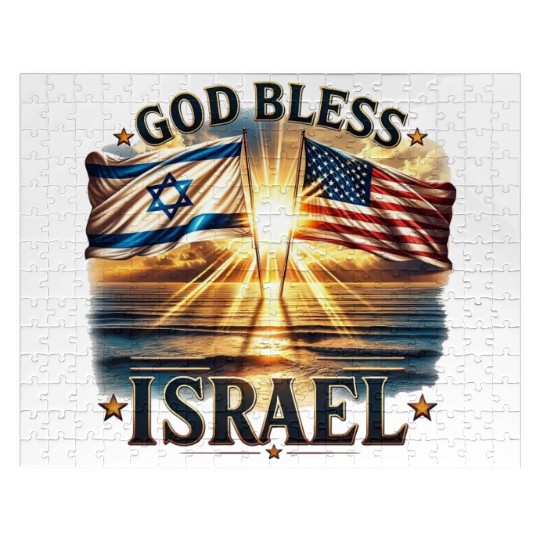 United for Israel God Bless Israel - Promised Land Jigsaw Puzzles