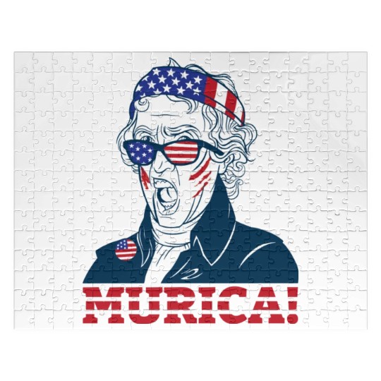 Patriotic President Thomas Jefferson Murica Jigsaw Puzzles