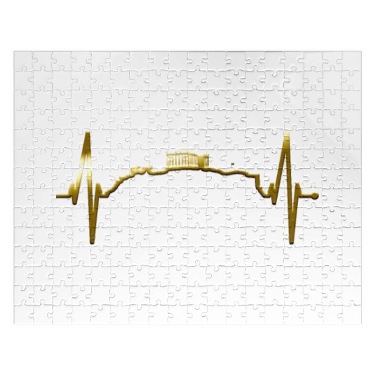 Athens Skyline Heartbeat Heart Flag Ancient Greek Jigsaw Puzzles