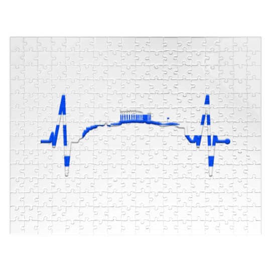 Athens Skyline Heartbeat Heart Flag Ancient Greek Jigsaw Puzzles