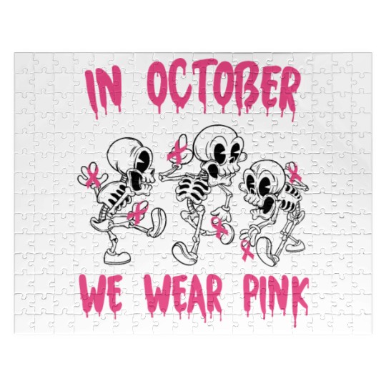 In October We Wear Pink Breast Cancer Awareness Jigsaw Puzzles