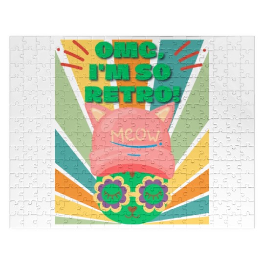 Omg I'm So Retro Cool Cat Jigsaw Puzzles