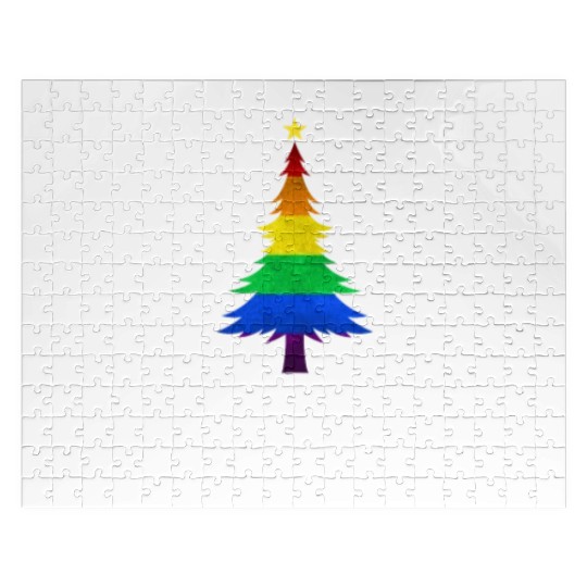 Gay Christmas Tree Gay Couple Season Of Love Jigsaw Puzzles