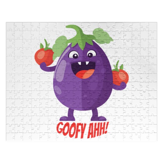 Eggplant Tomato Party Goofy Ahh Jigsaw Puzzles