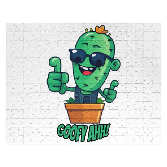 Fun Cactus Character Goofy Ahh Jigsaw Puzzles