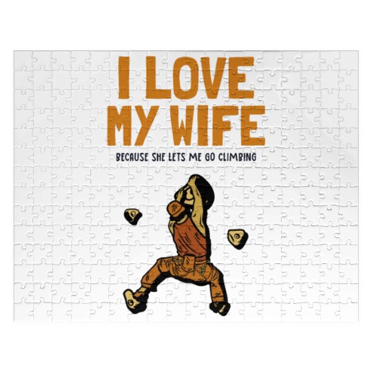 I love my Wife Climbing Bouldering Sport Free Jigsaw Puzzles