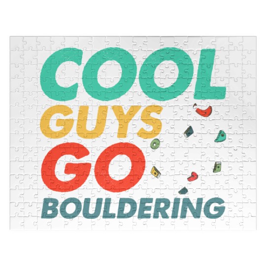 Cool Guys Go Bouldering Climbing Boulder Jigsaw Puzzles