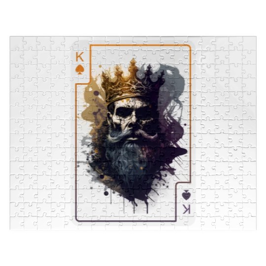 Creepy Card Game King Spades Poker Nightmare Jigsaw Puzzles