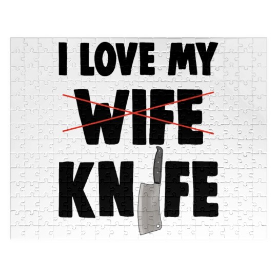 I Love My Wife Knife Jigsaw Puzzles
