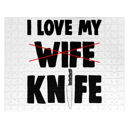 I Love My Wife Knife Jigsaw Puzzles