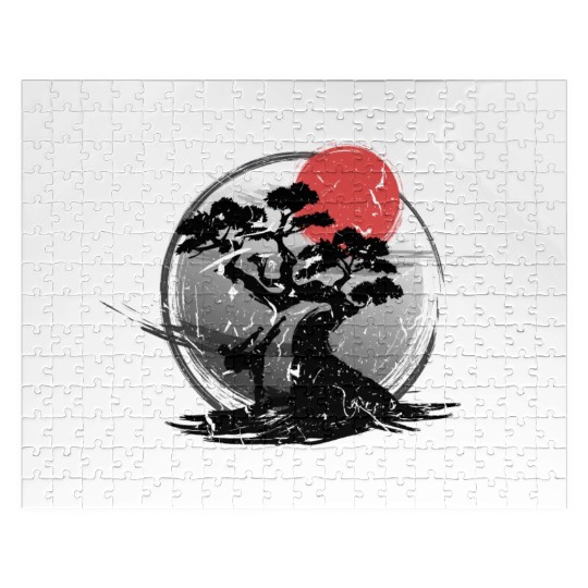 Martial Arts Japanese Style Bonsai Sunset Karate Jigsaw Puzzles