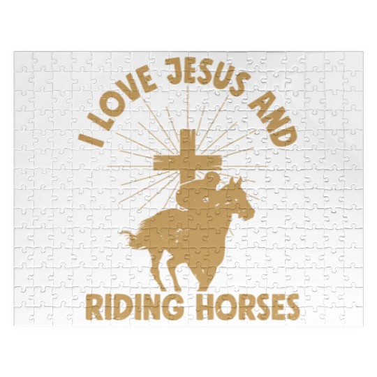 I Love Jesus And Riding Horses Horseback Riding Wo Jigsaw Puzzles