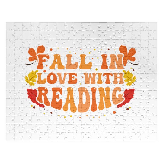 Fall in Love With Reading Thanksgiving Book Lover Jigsaw Puzzles