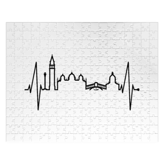 Venice Skyline Italy Heartbeat Italia Love Venezia Jigsaw Puzzles