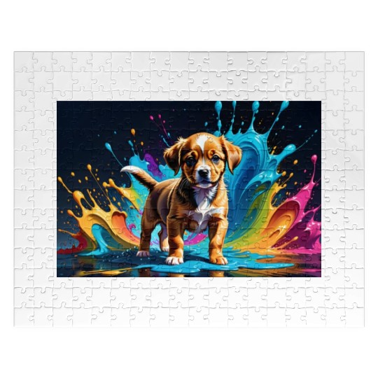 Cute Puppy Made of Liquid Colours Jigsaw Puzzles