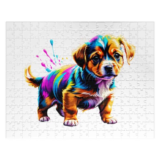 Cute Puppy Made of Liquid Colours Jigsaw Puzzles