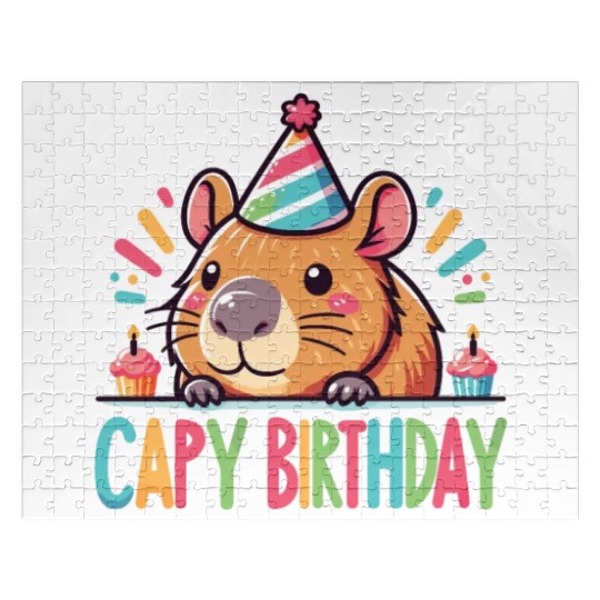 Capybara Capy Birthday Pun Happy Birthday Jigsaw Puzzles
