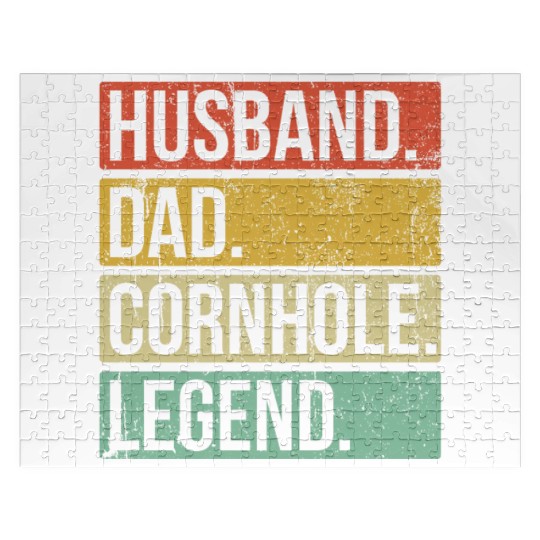 Cornhole Vintage Husband Dad Legend Jigsaw Puzzles