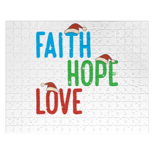 Faith Hope Love Religious Family Christmas Santa Jigsaw Puzzles