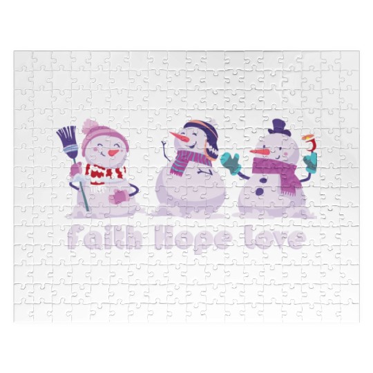 Faith Hope Love Religious Family Christmas Jigsaw Puzzles