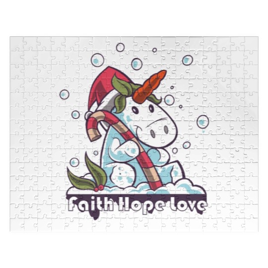 Faith Hope Love Religious Family Christmas Jigsaw Puzzles