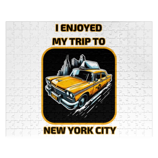 Taxi I Enjoyed My Trip To New York City Jigsaw Puzzles