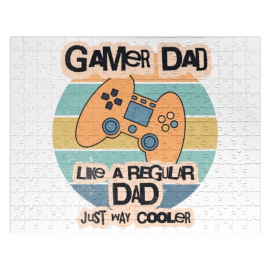 Cool Retro Gamer Dad Jigsaw Puzzles