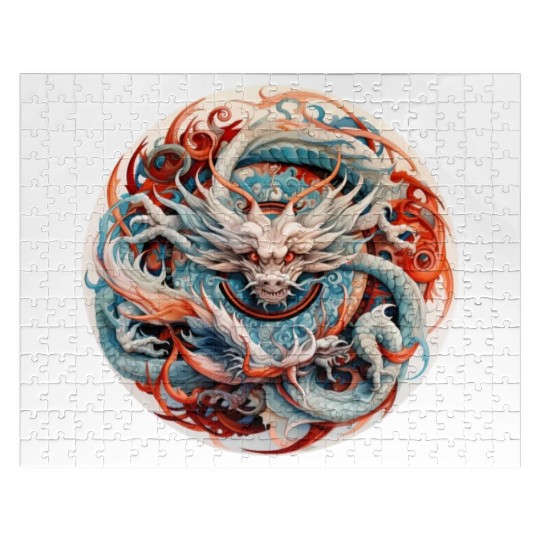 Chinese Dragon Mandala Art Jigsaw Puzzles