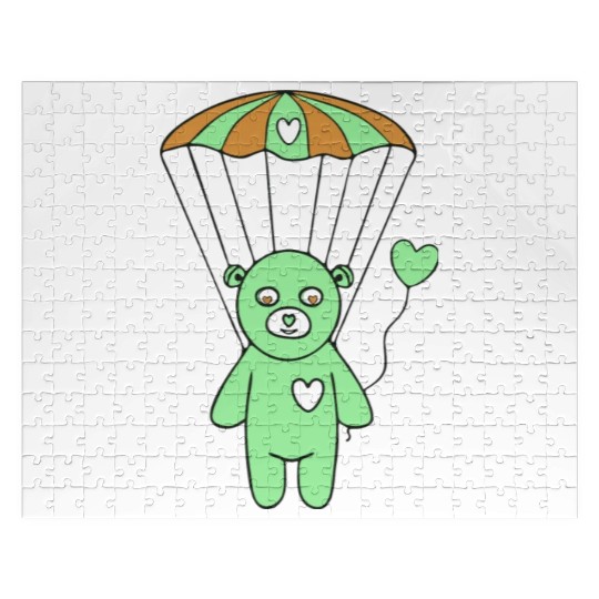 Teddy Bear - The Green Skydiver Jigsaw Puzzles