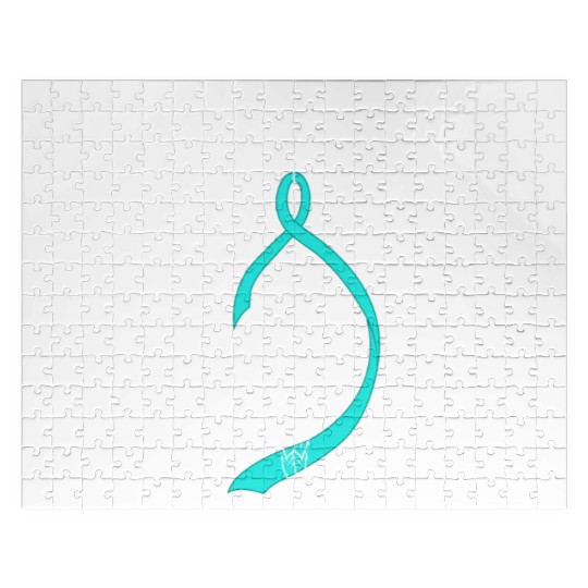 Warrior Bow Warrior Teal Ribbon Ovarian Cancer Jigsaw Puzzles