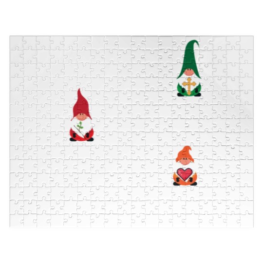 Faith Hope Love Religious Family Christmas Gnome Jigsaw Puzzles