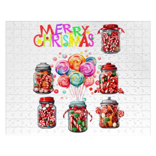 Merry Christmas Sweet Candy Canes Jigsaw Puzzles