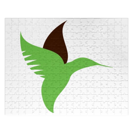 Green Bird Illustration Jigsaw Puzzles
