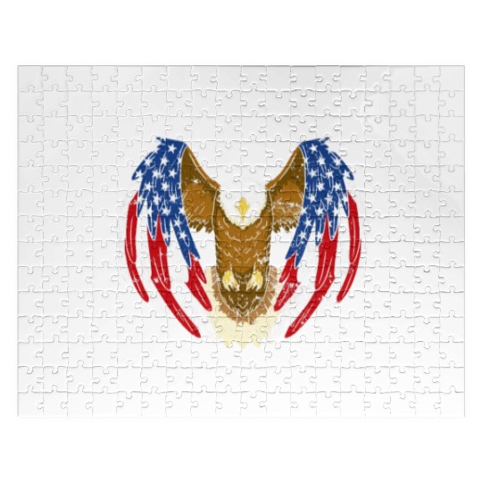 Try That In A Small Town American Flag Eagle Jigsaw Puzzles
