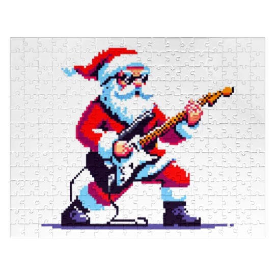 Rocking Santa 8-Bit Pixel Art Jigsaw Puzzles