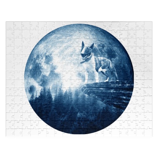 Bull Terrier Miniature Dog Moon Dog Mom Dad Women Jigsaw Puzzles