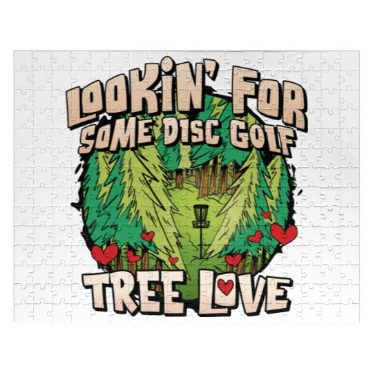 Looking For Some Disc Golf Tree Love For Men Women Jigsaw Puzzles