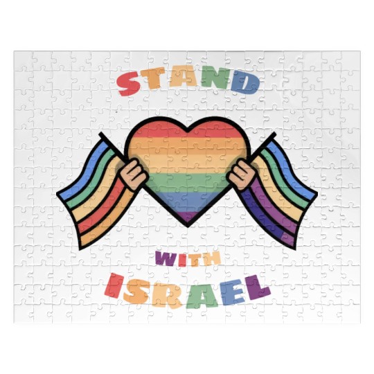LGBTQ community STANDS WITH ISRAEL Jigsaw Puzzles