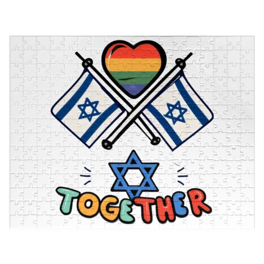 LGBTQ community STANDS WITH ISRAEL Jigsaw Puzzles
