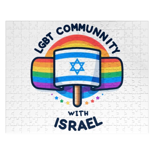 LGBTQ community STANDS WITH ISRAEL Jigsaw Puzzles
