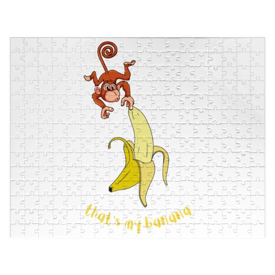 Monkey and Banana funny animal Jigsaw Puzzles