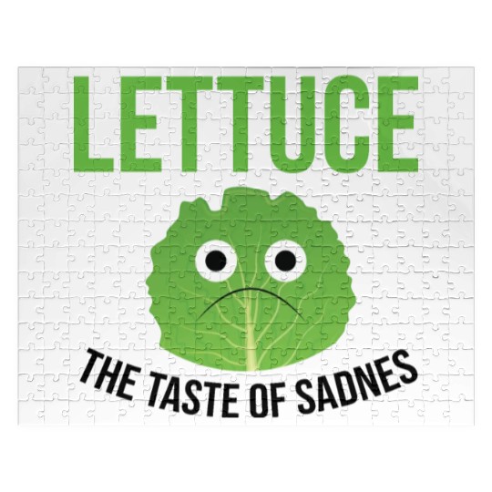 Lettuce The Taste of Sadness Funny Vegan Green FF Band Jigsaw Puzzles