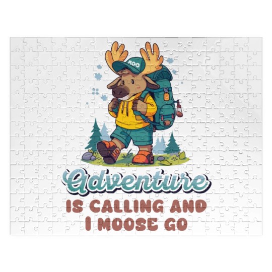 Adventure Is Calling Youth Cute Moose Jigsaw Puzzles