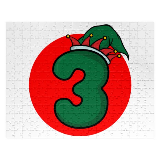 Age 3 Happy Birthday Kid - Third Xmas Number Jigsaw Puzzles