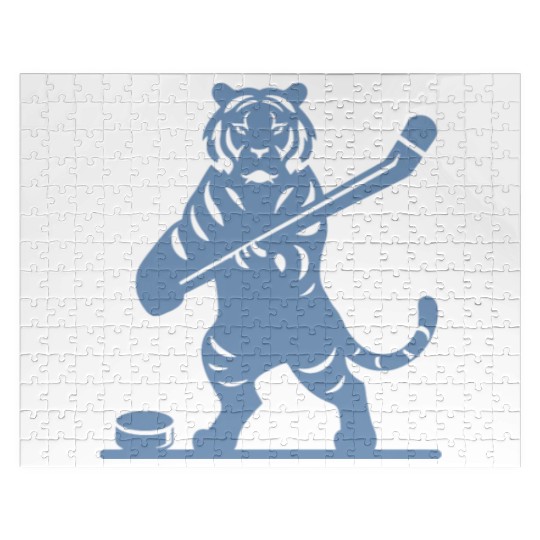 Tiger Hockey Player Silhouette Jigsaw Puzzles