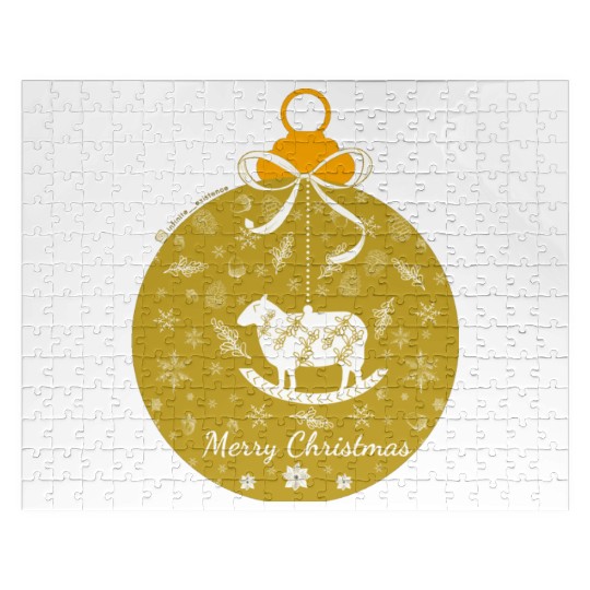 Golden Lamb Christmas Ornament Jigsaw Puzzles