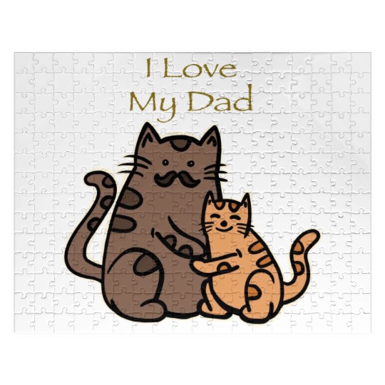 I Love My Dad Cute Meow Jigsaw Puzzles