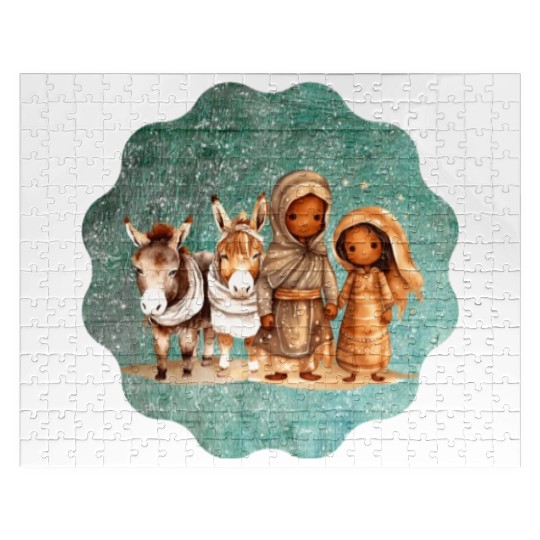 Christmas Nativity Scene Shepherds and Sheep Jigsaw Puzzles